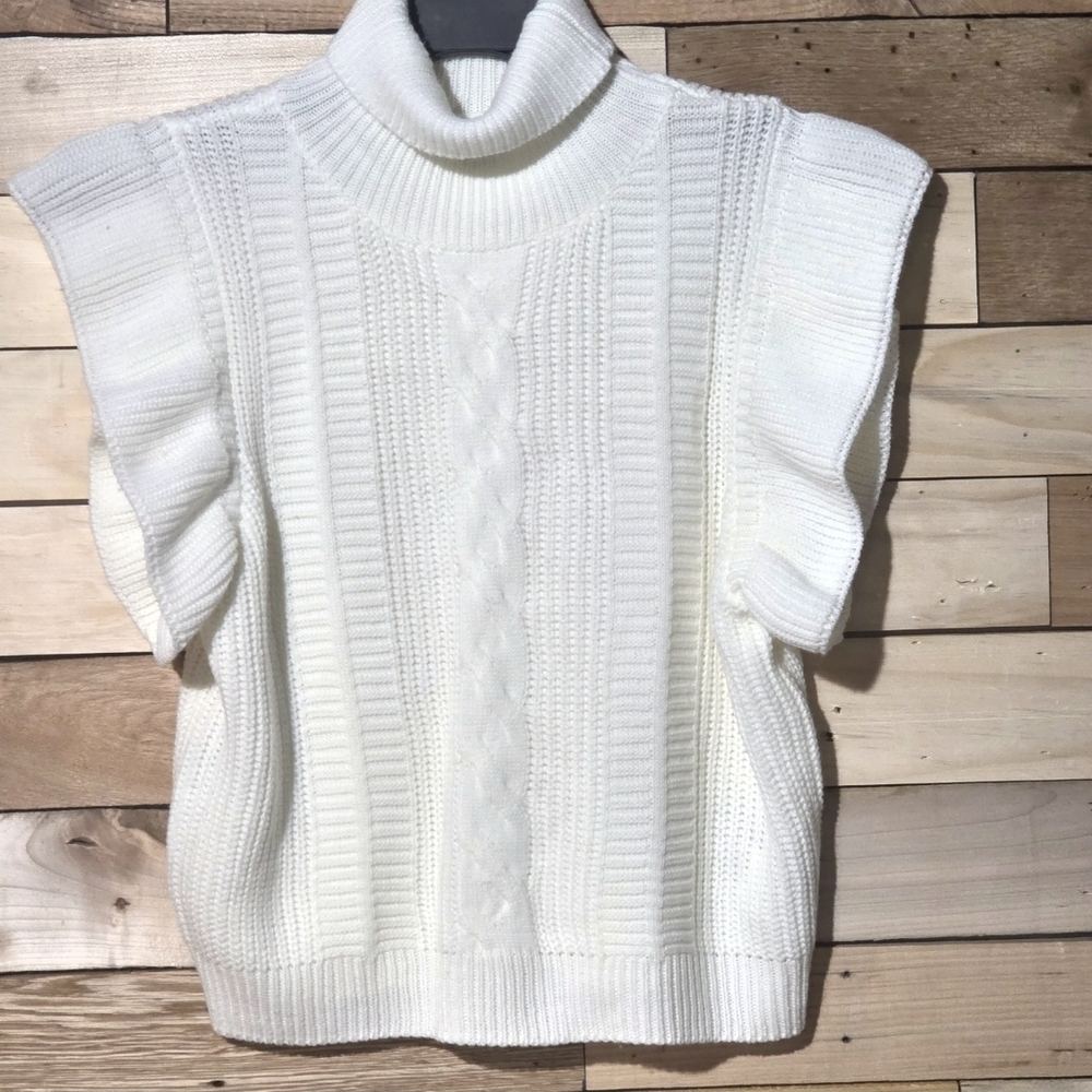 Elegant White Turtleneck Sweater